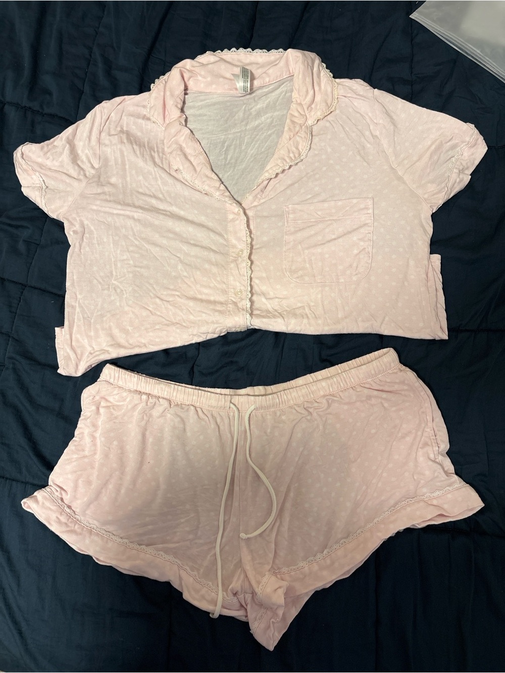 wild fable Light Pink Short Sleeve Button-Up Pajama Set